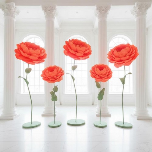 Ростовой цветок из бумаги "Пион оранжевый"